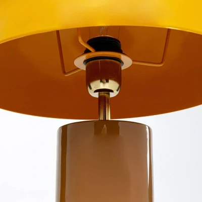 Abbildung von Kare Design Tischlampe Josy Gelb, Gold, Ocker, Metall, Moderne Tischleuchte, Büro, Wohnzimmer, Schlafzimmer, Office, keine Leuchtmittel inklusive, 51x30x30 (HxBxT)