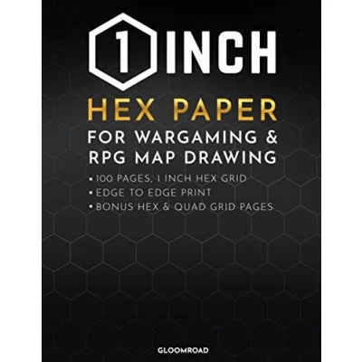 Abbildung von 1 Inch Hex Paper: Hexagon Graph Notebook for RPG Map Drawing, Wargaming Terrain; 100 Large Hexagonal Grid Pages ; 1&quot; Honeycomb Journal