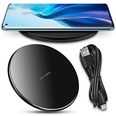 Abbildung von Wireless Qi Ladegerät kompatibel für Xiaomi Mi 11 Ultra / 11/10 Pro 10/9 Ladestation Kabellos 15W Induktives Universal Schnellladegerät Fast Charger, Farben:Schwarz, Handys:Xiaomi