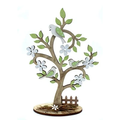Abbildung von DARO DEKO Holz Figur Baum mit Vögeln 1 Stück 19cm x 28cm