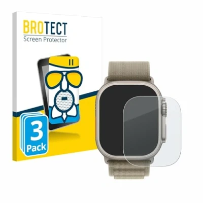 Abbildung von BROTECT Entspiegelungs Schutzglas für Apple Watch Ultra 2 (49 mm) (3 Stück) Schutz Folie Glas Matt [Extrem Kratzfest 9H, Anti Reflex]