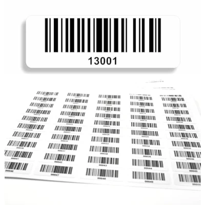 Abbildung von Barcodeetiketten 13001 14000 fortlaufend 5 stellig DGUV Prüfung Barcode Etiketten 1.000 Stck Strichcode Elektrotechnik Code128 selbstklebend 50x17mm (13001 14000)