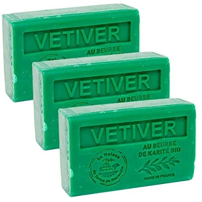 Abbildung von Französische Seife, 3 x 125 g Vetiver Sheabutter La Maison du Savon von Marseille