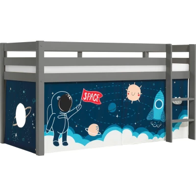 Abbildung von Vipack Spielbett &quot;Vipack Pino&quot;, (Made in Europe), mit Textil Set, inkl. Rolllattenrost, Natur, Weiß oder Grau