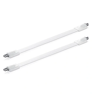 Abbildung von conecto 2X Premium Fensterdurchführung für SAT Kabel koaxial (F Kupplung auf F Kupplung) 26 cm weiß