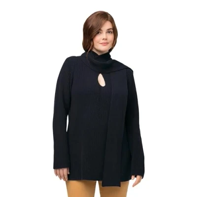 Abbildung von Ulla Popken Strickpullover, Damen, Größe: 46/48, Marine
