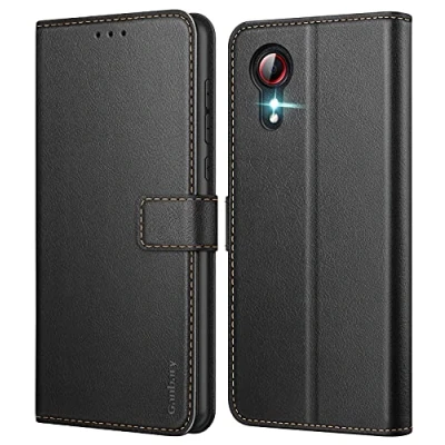 Abbildung von Ganbary Handyhülle für Samsung Galaxy Xcover 5 Hülle, Premium Leder Tasche Flipcase [Kartenschlitzen] [Magnetverschluss] [Standfunktion] kompatibel mit Schutzhülle, Schwarz