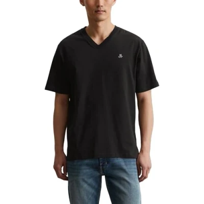 Abbildung von Marc O&#039;Polo Short Sleeve V NECK LOGO Tshirt basic, Herren, Größe: Small, Black