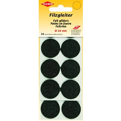 Abbildung von Kleiber 520 02 Filzgleiter Ø28mm, selbstklebend, Polyester, schwarz, 2,8 x 0,3 cm