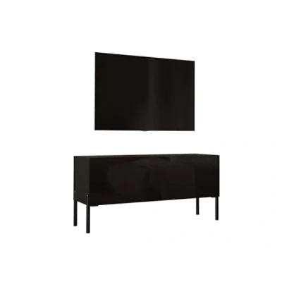 Abbildung von 3E 3xE living.com TV Schrank in Schwarz Matt mit Beinen Schwarz, A: B: 100 cm, H: 52 T: 32 cm