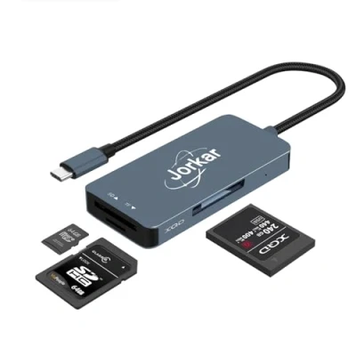 Abbildung von Jorkar XQD Kartenleser, 3 in 1 &amp; SD Micro TF USB C für Kamera Kompatibel mit Sony Nikon Kameras (Nicht CFExpress Karte)