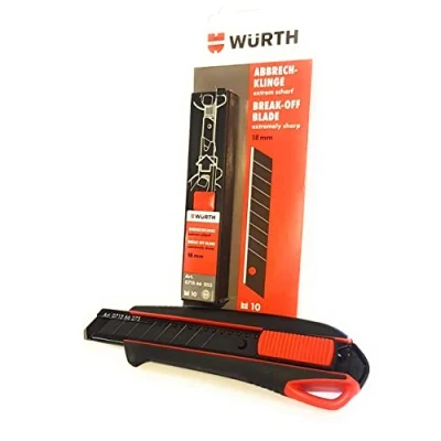 Abbildung von Würth Cuttermesser Teppichmesser inkl. 3 Abbrechklingen und 10 zusätzlichen Abbrechklingen, B00BQWBDHU