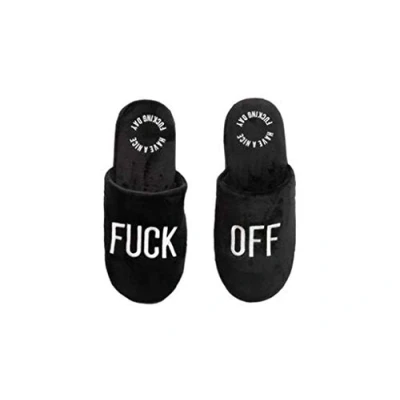Abbildung von Fuck Off Hausschuhe Schwarz