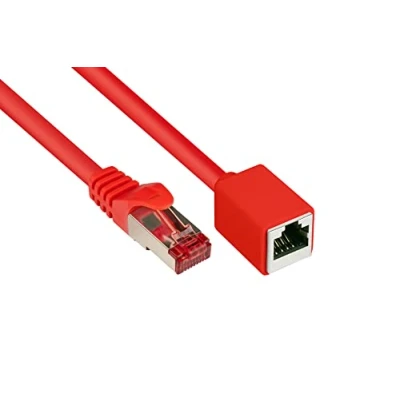 Abbildung von Good Connections Cat.6 Ethernet LAN Patchkabel Verlängerung mit Rastnasenschutz RNS , S/FTP, PiMF, PVC, 250MHz, OFC, CU Gigabit fähig (10/100/1000 Base T Netzwerke) rot, 0,5 m