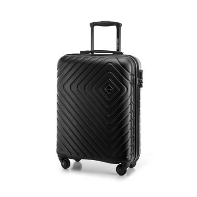 Abbildung von WITTCHEN Handgepäckkoffer &quot;CUBE LINE&quot;, (nein), 4 Rollen, Cabin sized Black ABS Suitcase with Geometric Embossing /