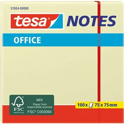 Abbildung von 12 x tesa Haftnotizen Office Notes 75x75mm 100 Blatt gelb