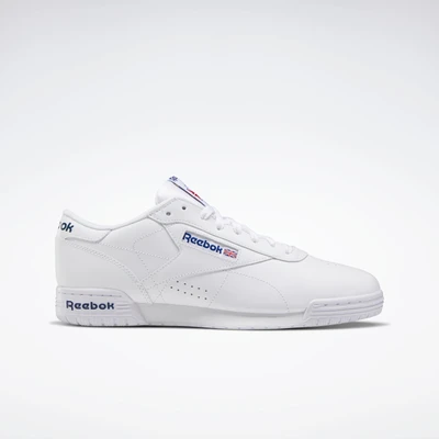 Abbildung von Reebok Classic Exofit Clean LOGO Unisex Sneaker low, Größe: 41, White/royal blue Leder und textil