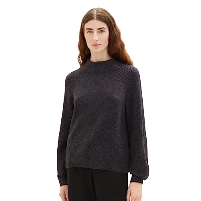 Abbildung von TOM TAILOR Strickpullover aus Viskose mit Rundhalsausschnitt