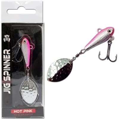 Abbildung von Wild Devil Baits Jig Spinner Spin Bleikopfspinner Spoon (18g, Hot Pink)