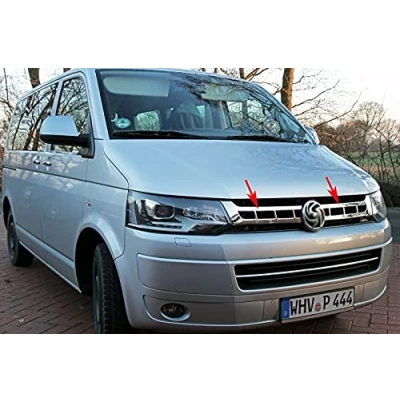 Abbildung von Recambo passend für VW T5 Facelift Chrom Kühler Grill Abdeckung Blende 2tg Edelstahl 09.09&gt;2015