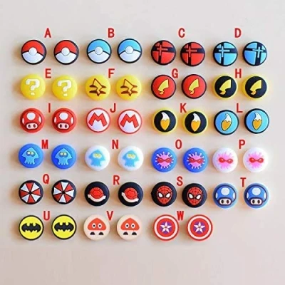 Abbildung von Silikon Analog Thumb Grip Stick Set Joystick Cap Thumbstick Cover Caps für Nintendo Switch NS Lite Konsole Joy Con Controller Thumbsticks (M)