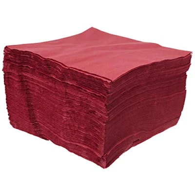 Abbildung von MORIGAMI SER4220546 Serviette 40x40, 2 lagig, 1/4 Falz, 100 Servietten, lagig glatt mit Bordüre, Bordeaux