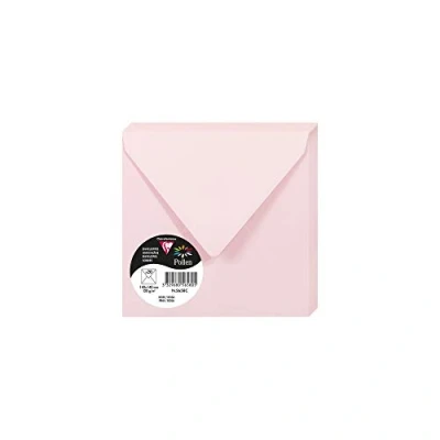 Abbildung von Clairefontaine 5658C Packung mit 20 Umschläge Pollen, 140 x mm, 120g, ideal für Einladungen und Korrespondenz, Rosa, 1 Pack