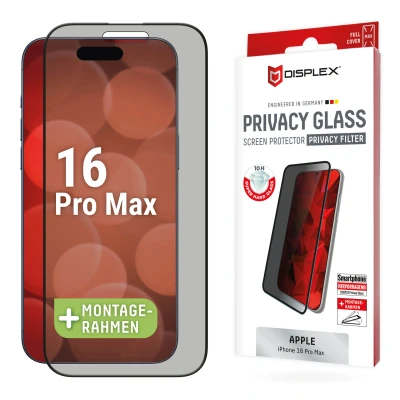 Abbildung von Apple iPhone 16 Pro Max Panzerglas Displex Real Glass FC Bildschirmschutzfolie Full Cover für das