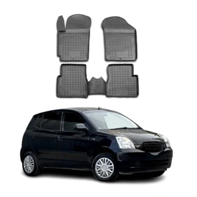 Abbildung von OMAC 4003444 Fußmattensatz Gummi, TPE (thermoplastischer Elastomer) 4 schwarz KIA: Picanto I