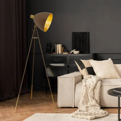 Abbildung von Eglo 49519 Stehleuchte CHESTER 1 rostfarben, gold E27 max.1X40W Ø60cm H:135,5cm mit Zugschalter