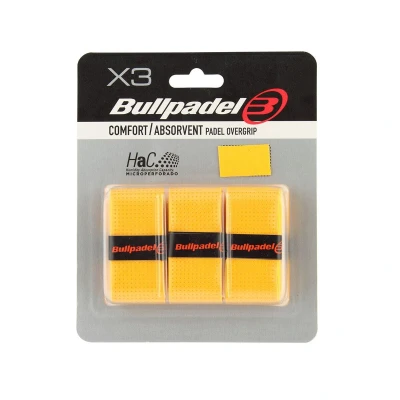 Abbildung von Bullpadel Overgrip Gb 1201 023 Packung mit 3 Overgrips, gelb, Einheitsgröße