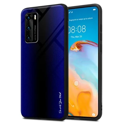 Abbildung von Cadorabo Hülle kompatibel mit Huawei P40 Schutzhülle TPU Silikon Case Glas Slim Kratzfest Weiche Gummi Rundumschutz für in Lila