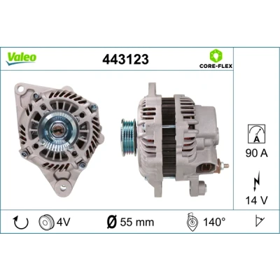 Abbildung von VALEO 443123 Lichtmaschine 14V 90A SMART: Fortwo II Coupe, Cabrio, Forfour Schrägheck