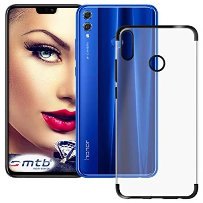 Abbildung von mtb more energy® Schutz Hülle Elegance kompatibel mit Honor 8X (6.5&#039;&#039;) schwarz flexibel TPU Frame Rahmen Case Cover Tasche