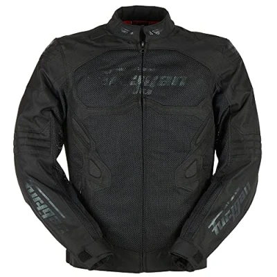 Abbildung von Furygan Herren Motorradjacke ATOM VENTED EVO Erweiterter Schulter und Ellbogenschutz D3O Atmungsaktiv Verstellbare Ärmel, schwarz schwarz, M (38 40)