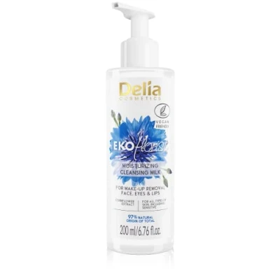 Abbildung von Delia Cosmetics EKOflorist Abschminkmilch Vegane Naturkosmetik mit Hanföl und Kornblumenextrakt für alle Hauttypen entfernt Unreinheiten, lindert Reizungen, spendet Feuchtigkeit 200ml