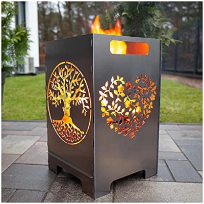 Abbildung von tuning art Feuerkorb FK01 H45 Feuertonne Feuerschale Rostpatina Massiv Stabiler Stand