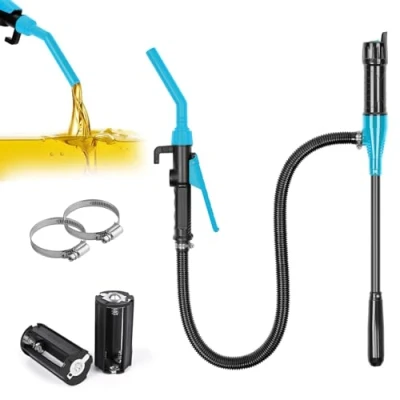 Abbildung von Elektrische Transferpumpe, GuKKK Batteriebetriebene Flüssigkeitstransferpumpe, Kraftstoff Umfüllpumpe Siphon Pumpe tragbare Automatische Absaugung Pumpe, Benzin Gas 2.4 GPM (Rot)