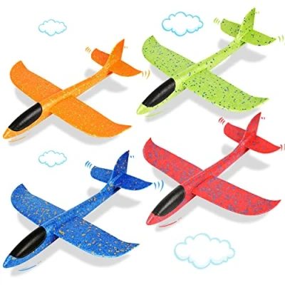 Abbildung von VCOSTORE Styroporflieger Wurfgleiter Kinder, 4 Stück Flugzeug Spielzeug Styropor Segelflieger Groß Segelflugzeug für Kinder und Erwachsene
