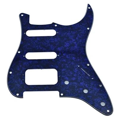 Abbildung von Dopro 11 Loch Strat HSS Gitarren Pickguard 3 Schrauben Humbucking Tonabnehmer Halterung passend für American FD Stratocaster Blue Pearl
