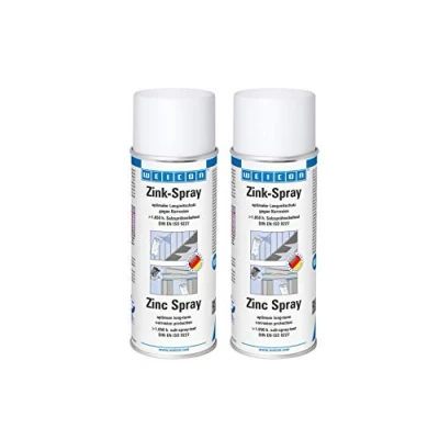 Abbildung von WEICON Zink Spray 400 ml 2er Set Rostschutzfarbe für alle Metalloberflächen Farbe: leicht angewitterte Feuerverzinkung