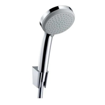 Abbildung von hansgrohe Duschbrause &quot;Croma 100&quot;, (Brauseschlauch, Handbrause, Brausehalter), mit Duschschlauch 125cm, chrom