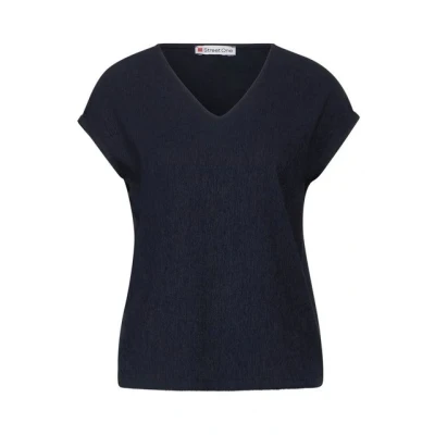 Abbildung von Street One Materialmix Tshirt basic, Damen, Größe: 40, Blau