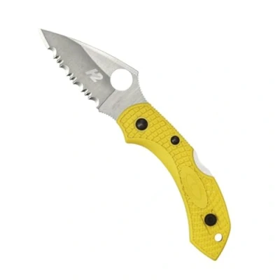 Abbildung von Spyderco Erwachsene Dragonfly 2 Salt leichtgewichtiges rostfreies Messer mit Spyder Edge Schliff, Gelb, 2.3&quot;