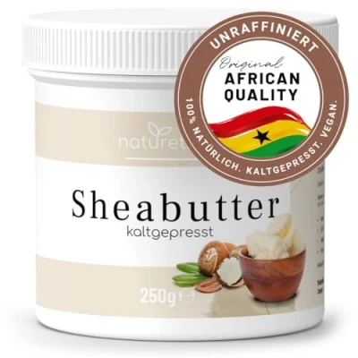 Abbildung von naturetrend Sheabutter unraffiniert &amp; kaltgepresst 250g Naturreine Kosmetik Körperbutter, vegan, parfümfrei, feuchtigkeitsspendend rückfettend, für alle Hauttypen