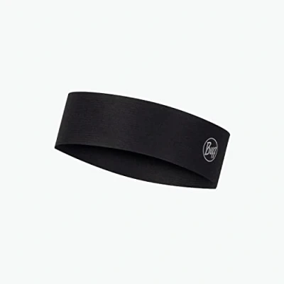 Abbildung von Buff CoolNet UV+ Headband Slim R Solid Black UNI Laufstirnband