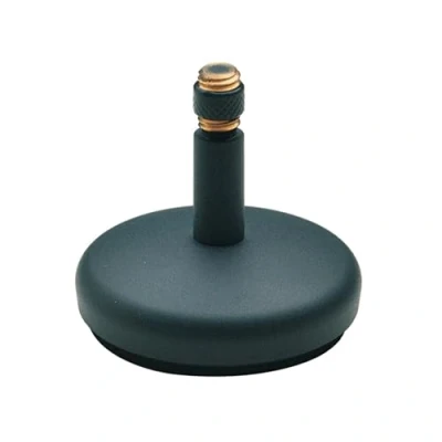 Abbildung von K&amp;M 23266 TischStativ Graphitgrau Stahl mit 6 cm Höhe 3/8“ Gewindeanschluss Rundsockel Trittschalldämpfung