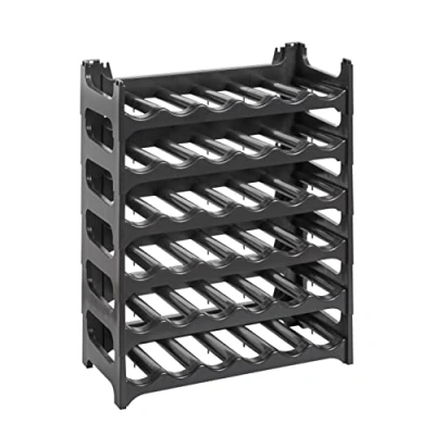 Abbildung von Grizzly Flaschenregal Modulares, stapelbares Design für 36 Flaschen, Weinregal Anthrazit