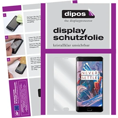 Abbildung von dipos I 6X Schutzfolie klar kompatibel mit OnePlus 3 Folie Displayschutzfolie