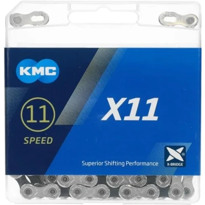 Abbildung von KMC Unisex Erwachsene X11 11 Fach Kette 1/2&quot; x11/128, 114 Glieder, Silber schwarz